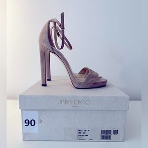 JIMMY CHOO Misty 120 Suede ballet pink